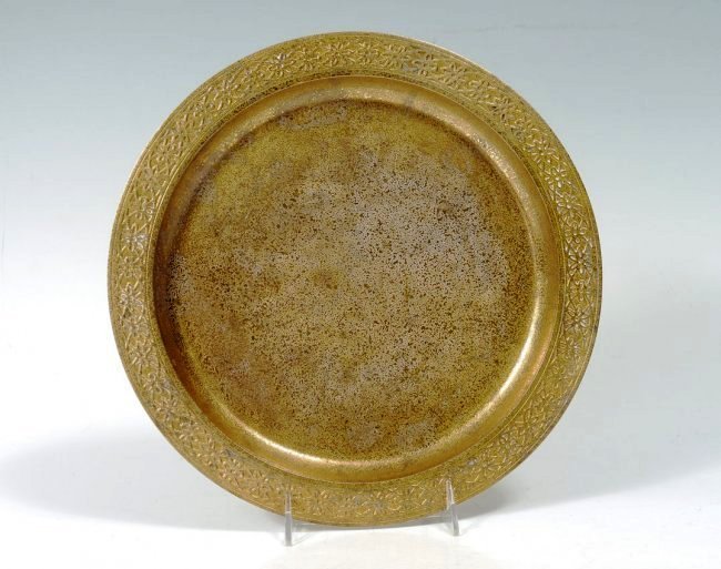 12" Tiffany Studios Charger Signed: A Tiffany Studios Charger, correctly signed embossed..