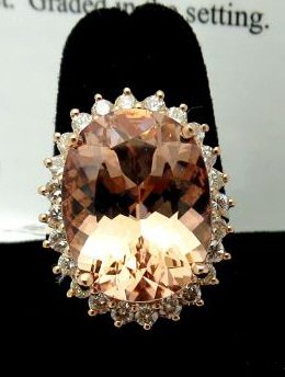 $11,065 App. Morganite & Dia. Ring 7.55 ct: 7.55 ct. center stone Morganite with .88 ct diamonds set in 14k gold mount. See appraisal for further information. Please review the appraisal type and purpose.