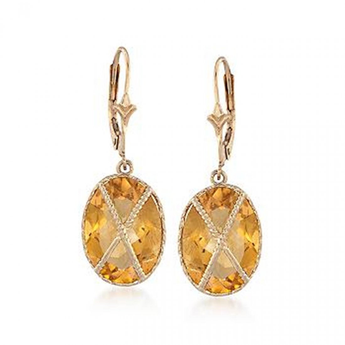 11.00 ct. t.w. Citrine Drop Earrings in 14kt Yellow: 11.00 ct. t.w. Citrine Drop Earrings in 14kt Yellow Gold Item#: 797339 Metal: 14kt Yellow Gold Finish: Polished Backing: Lever Hanging Length: 1 1/8 inches Stones per Earring: 1 Stone 1: Citrine (Colo