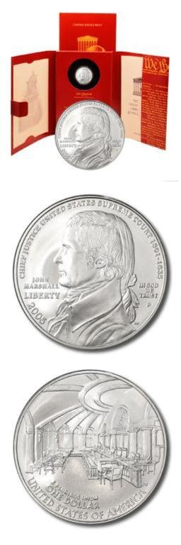 2005 Chief Justice Marshall Proof Chronicles: Chief Justice John Marshall Chronicles Set - Silver $1 - 2005 - UNC - Box & COA