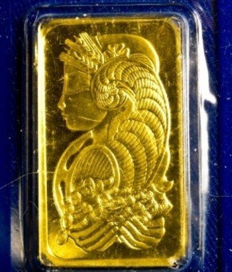 1 oz Pamp Suisse Gold Ingot on Assay Card: From the finest Swiss foundry the Pamp Suisse 1 oz bullion ingot is .9999 pure.
