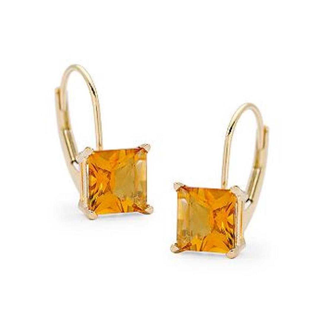 1.94 ct. t.w. Citrine Earrings in 14kt Yellow Gold: 1.94 ct. t.w. Citrine Earrings in 14kt Yellow Gold Item#: 410231 Metal: 14kt Yellow Gold Finish: Polished Backing: Lever Hanging Length: 9/16 inch Stones per Earring: 1 Center Stone: Citrine (Color: Y