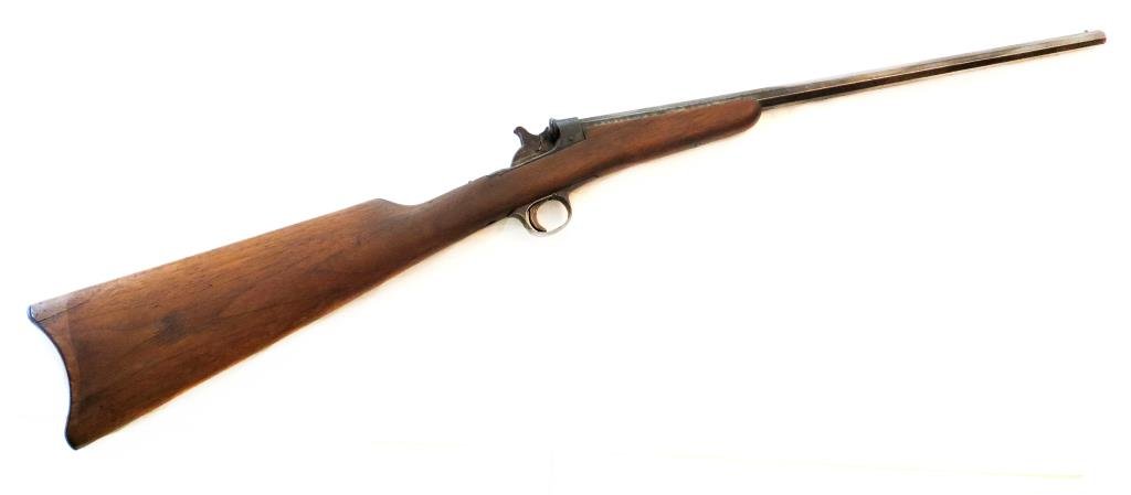 1850-1900 Pieper's Relic Rifle Flipping Block: A .22 caliber Relic rifle. Flipping block loading single shot. All original finish and patina.