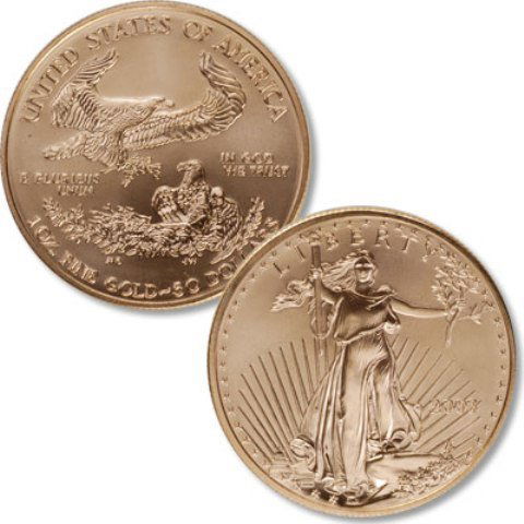 (1) Gold 1 oz. Eagle Bullion: A 1 oz. Random Date Gold Bullion Eagle Coin