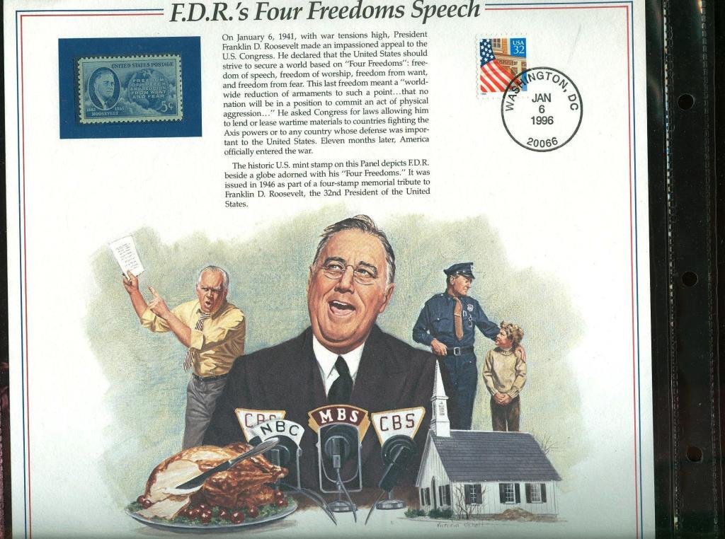 1946 Stamp with 1996 Issue Cover 50 year FDR: The item has been shown in a high resolution scan, unenhanced so you can make a educated appraisal for yourself. You as the bidder are responsibe for all value and grades.
