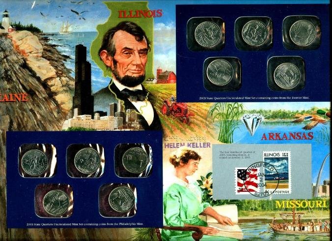 2003 State 25c on Storyboard w/ Stamps: The item has been shown in a high resolution scan, unenhanced so you can make a educated appraisal for yourself. You as the bidder are responsibe for all value and grades.