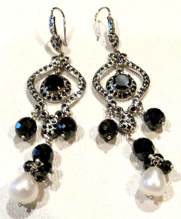 26 ct Moissanite Earrings w/ Pearls: Item is exact item in photo. Bidder is responsible for all values. All sales are final.