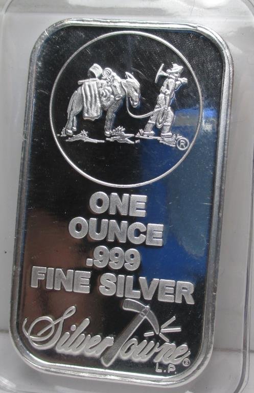 1 oz Silver Bar Prospector Bar: The item is the exact item in the image. It is the bidders responsibility as to the grade and value of the item. Any bid is a binding bid and an acceptance of all auction terms.