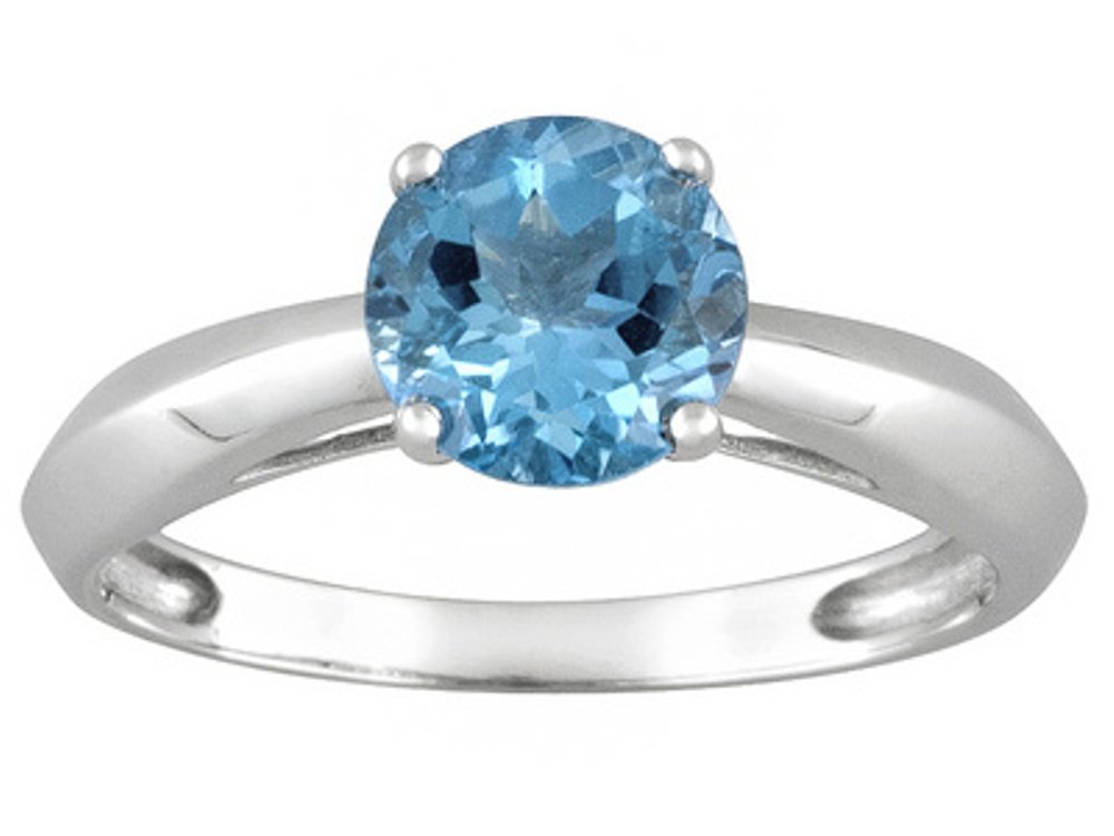 1.62ct Round Glacier Topaz 14k White Gold Solitaire 14k: 1.62ct Round Glacier Topaz 14k White Gold Solitaire 14k White Gold Ring LLS070