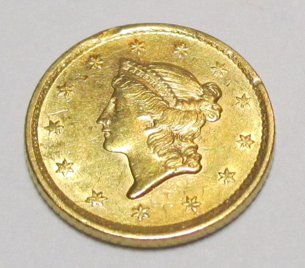 1852 Type I Gold Liberty $ 1 Coin - High Grade: Item is the exact item in image. Bidder is responsible for all grades and values. Any bid is full acceptance of this and all other terms when bidder registered for sale.