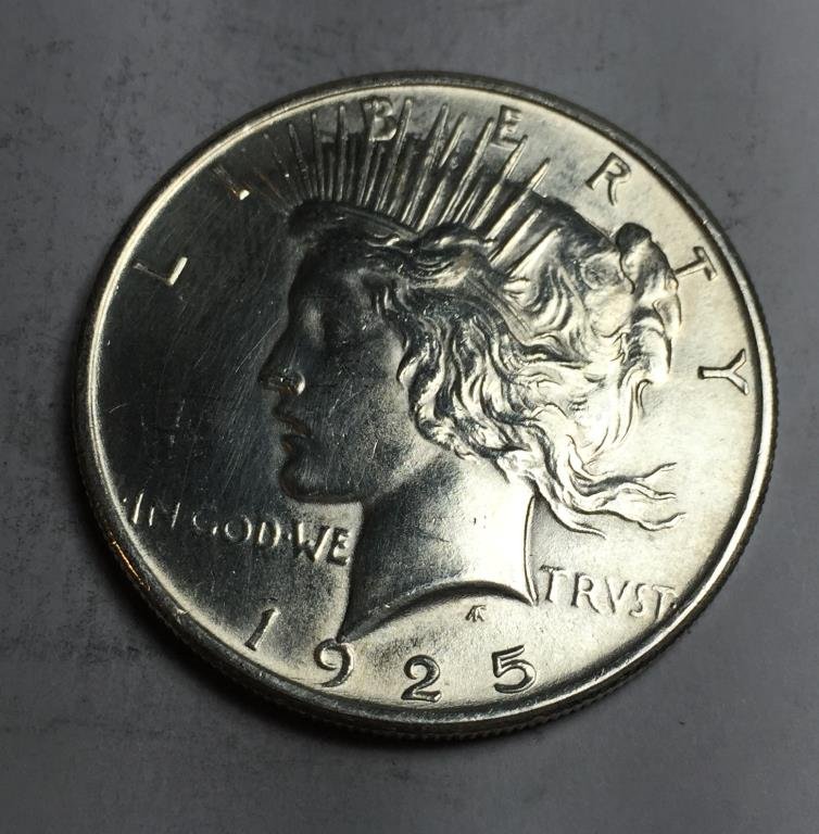 1925 P Better Date Peace Dollar: Item is as shown in image. Bidder is 100% responsible for all value and grade.