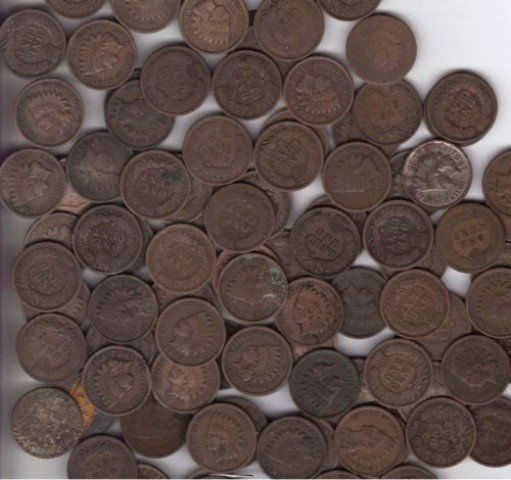100 Various Date Indian Head Cents (1 of 1)