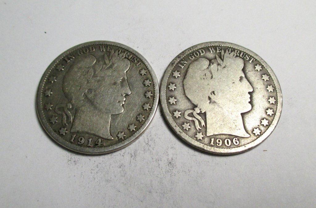 1914-S & 1906-O Barber Half Dollar (1 of 2)
