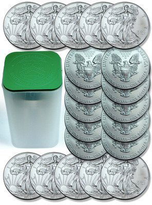 (20) US Silver Eagles - Mint Tube Random Date (1 of 1)