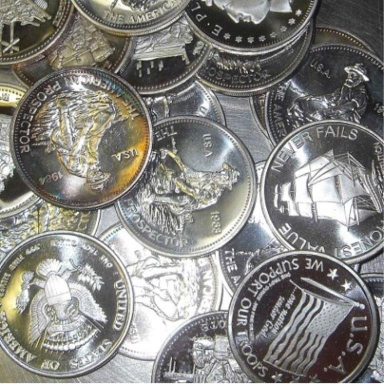Lot of (10) Misc. Random 1 oz Silver Rounds: Item will be as shown in image and described in title.