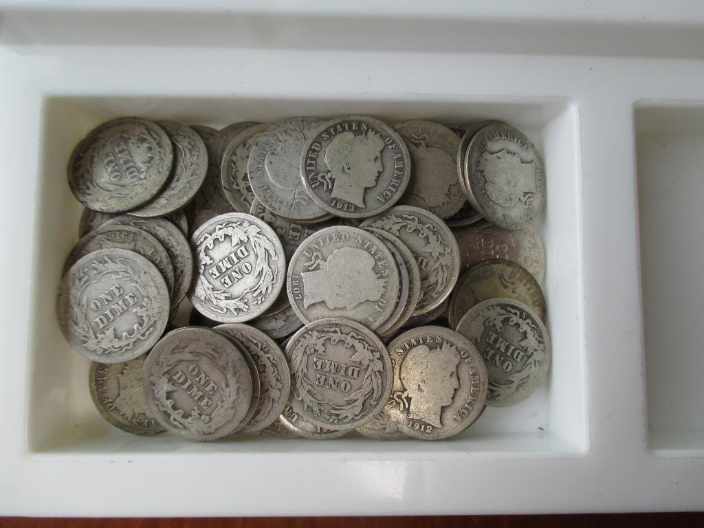 Lot of (5) Barber Dimes - Mixed Dates (1 of 1)