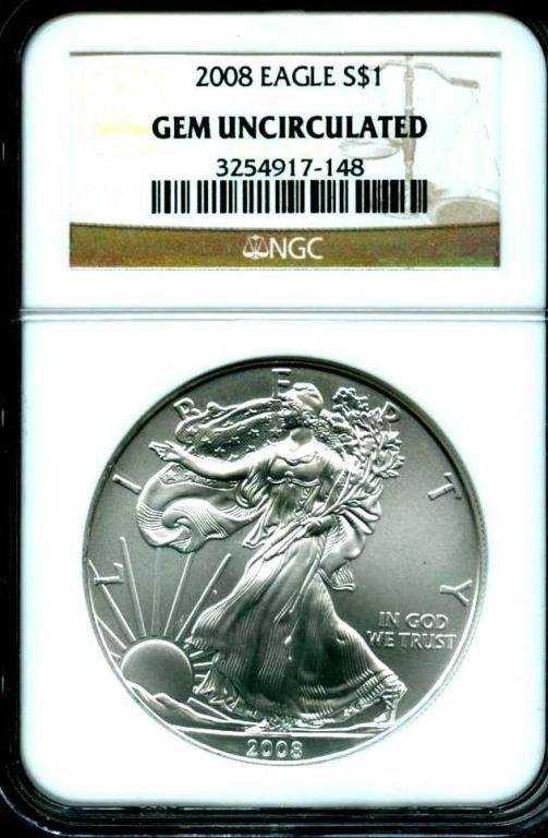 2008 GEM UNC US Silver Eagle (1 of 1)