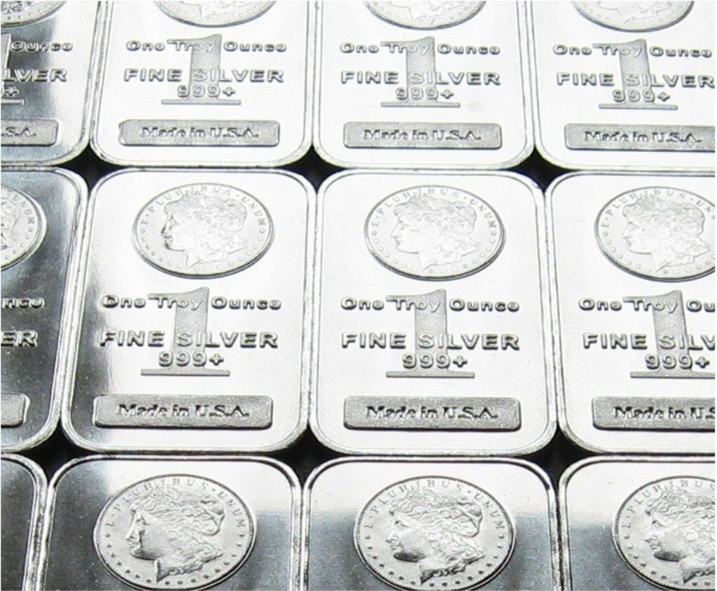 Lot of (10) Morgan Design Silver Bars- 1oz ea. (1 of 1)