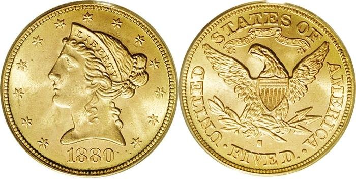 1880 S $ 5 Gold Liberty Half Eagle (1 of 1)