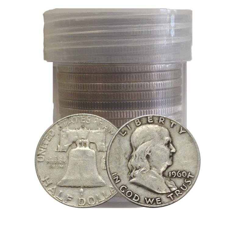 Roll of (20) $ 10 Face Value Franklin Halves 90% (1 of 1)