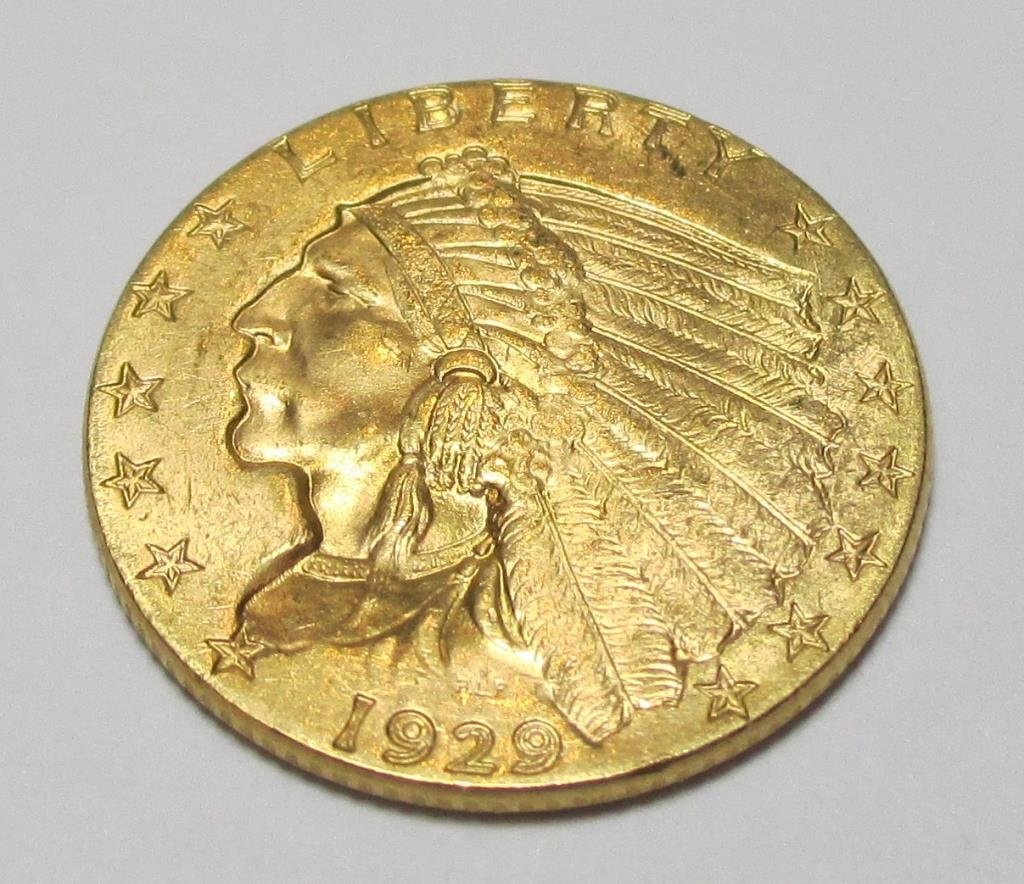 1929 CH BU $ 2.5 Gold Indian (1 of 2)