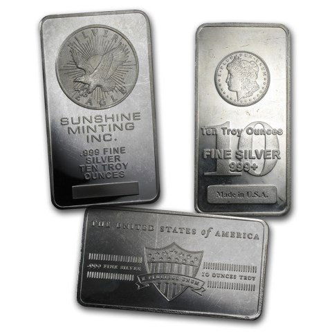 (1) Assorted Random Maker 10 ounce Silver Bar (1 of 1)