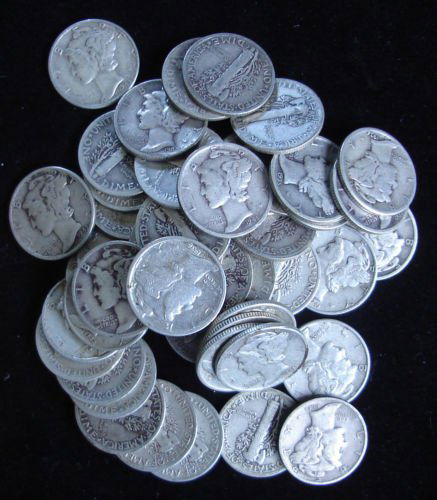(50) Mercury Dimes - 90% Silver - Random Dates (1 of 1)