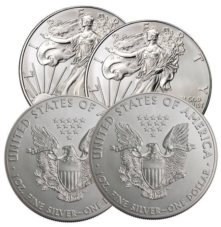 (4) Random Date US Silver Eagles (1 of 1)
