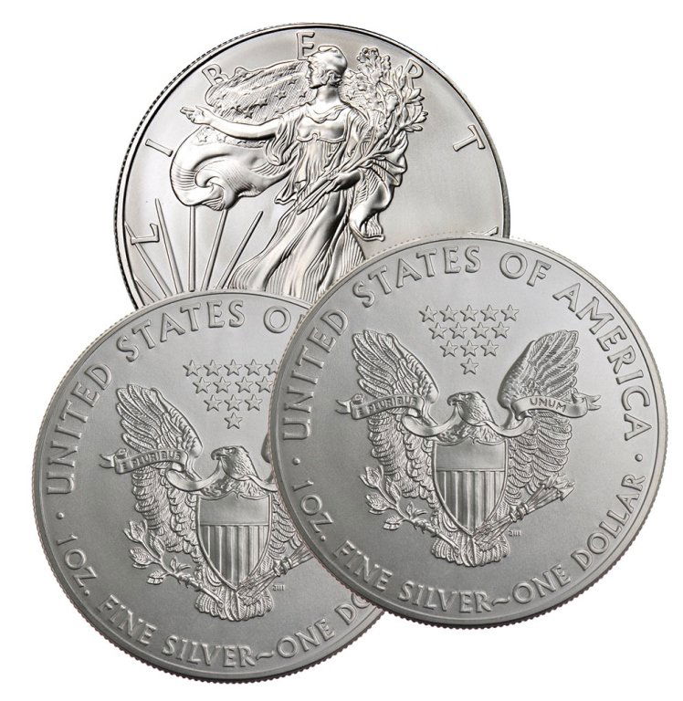 (3) Random Date US Silver Eagles (1 of 1)