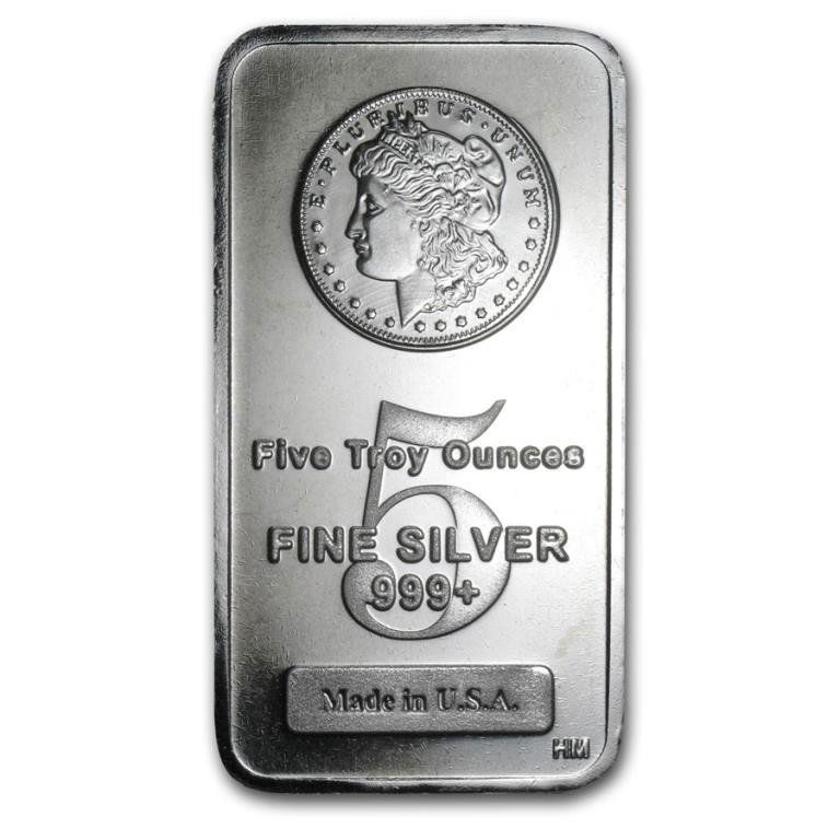 5 oz. Silver Bar Morgan Design (1 of 1)