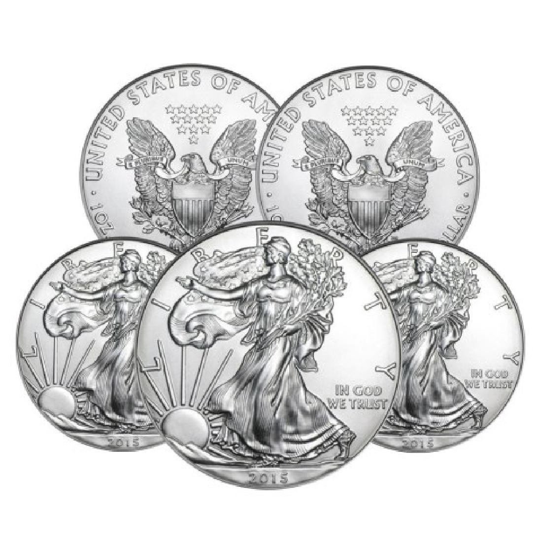 (5) Random Date US Silver Eagles (1 of 1)
