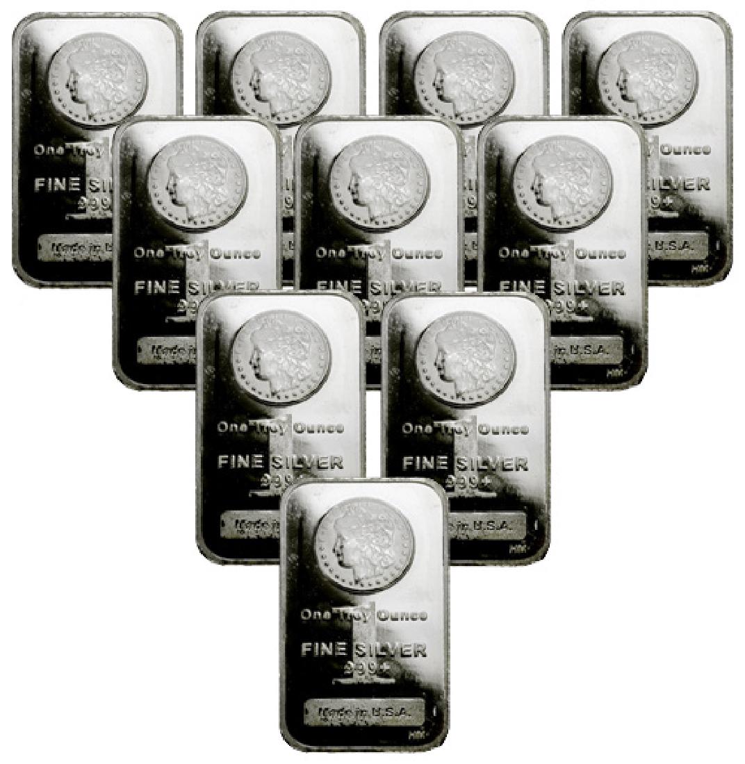 (10) 1 oz Silver Bars - Morgan Design (1 of 1)