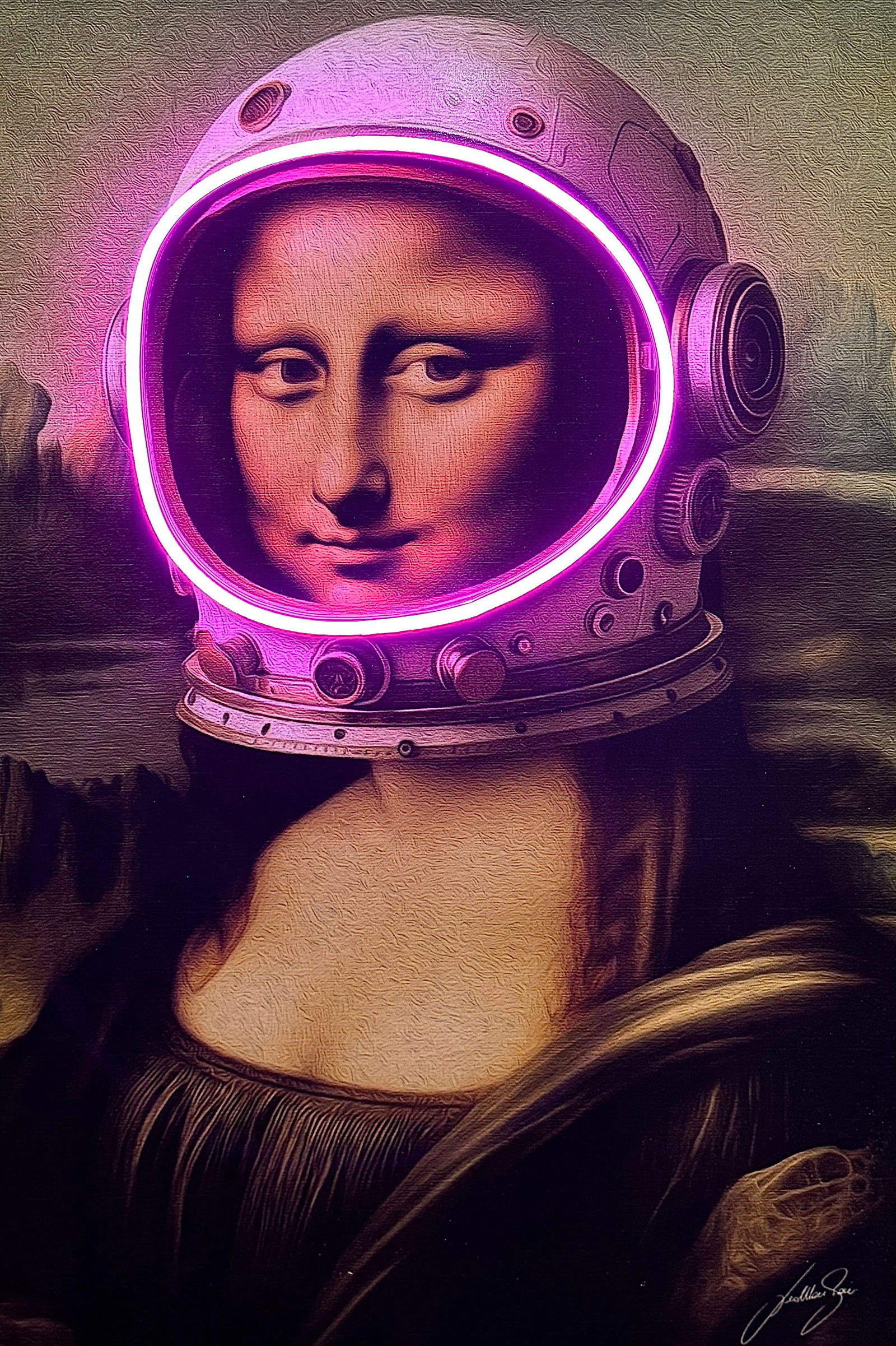 Gioconda Astronaut Purple | Led Wall Art (1 of 5)