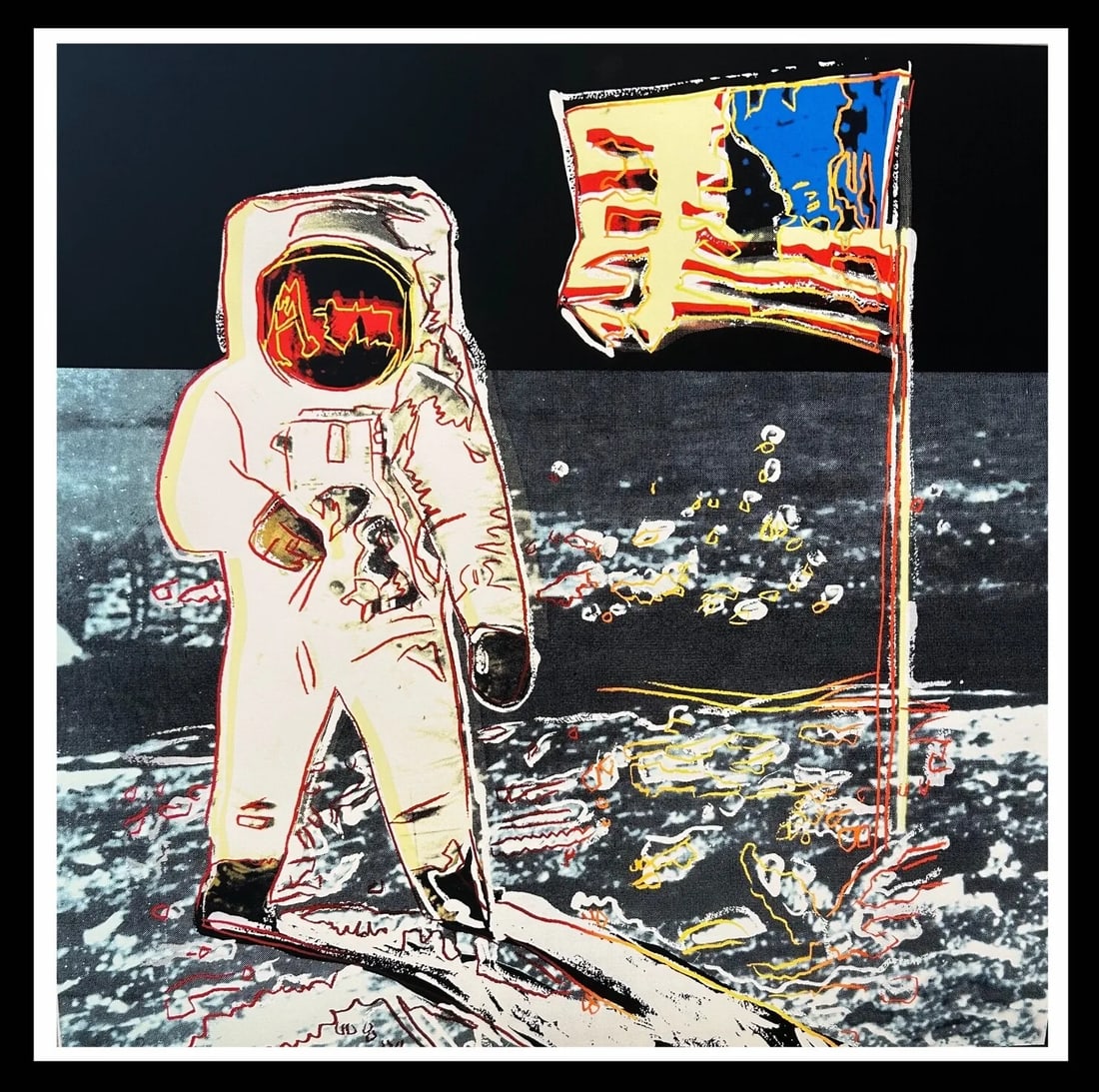 ANDY WARHOL- "MOONWALK"- Trial Proof Screenprint - ICE BLUE - STUNNING! (1 of 3)