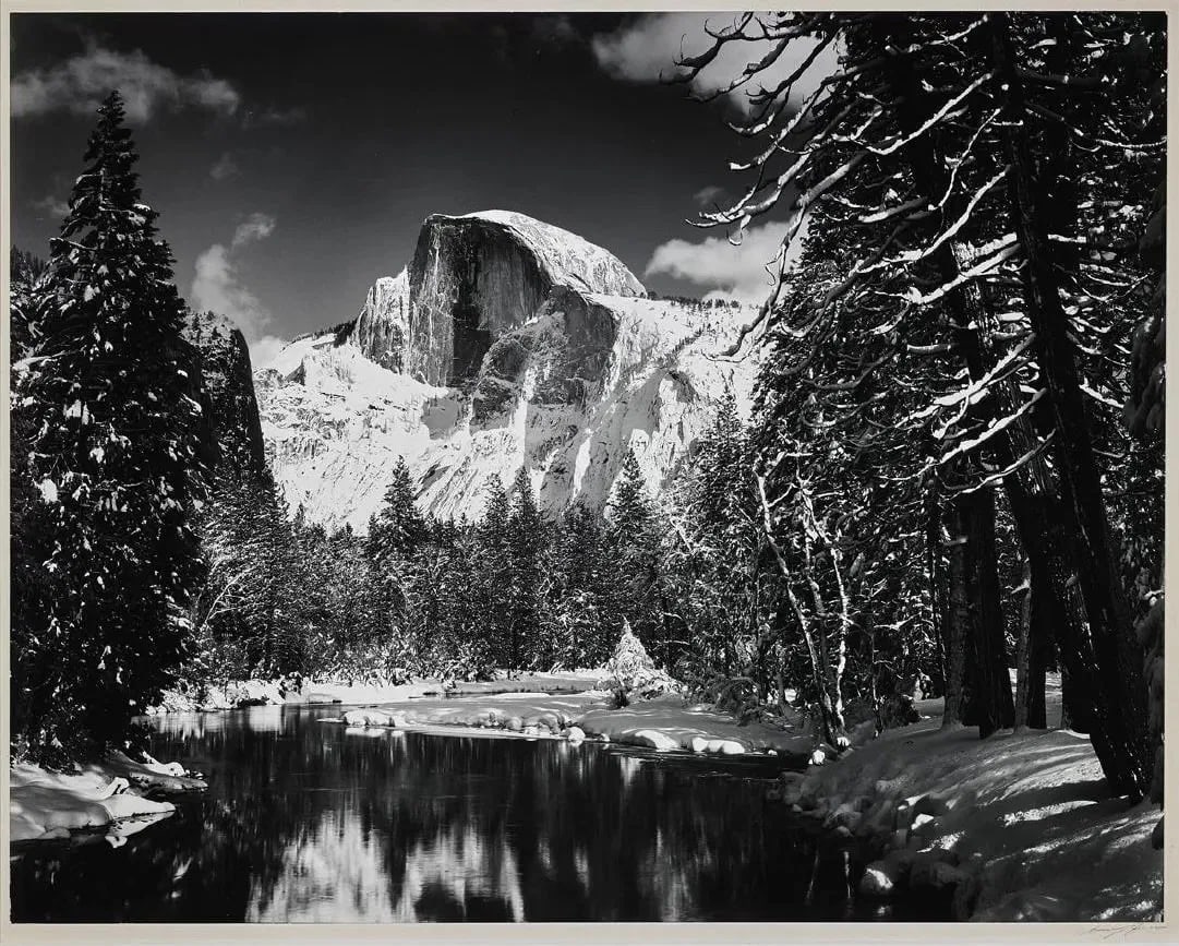 PHOTOGRAPH BY ANSEL ADAMS: Half Dome, Merced River. (1 of 1)