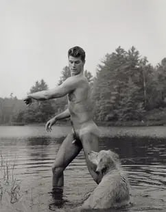Bruce Weber "Rob and Little Bear, Pond" Photo Print. (1 of 1)