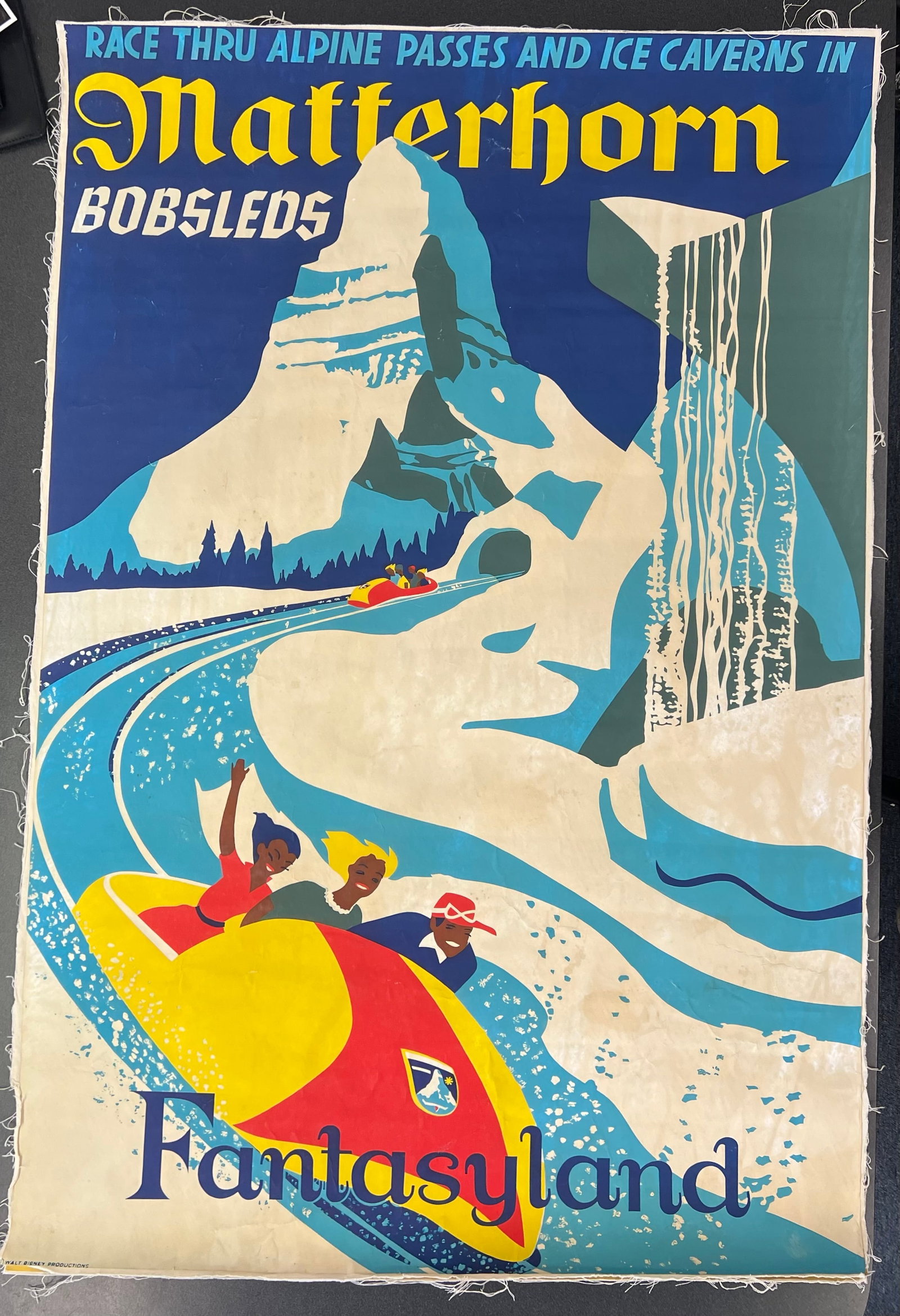 Disney Matterhorn Fantasland Travel Poster: Disney Matterhorn Fantasland Travel Poster, Linen BAcked, Measures 54.00 X 36.00 Inches.