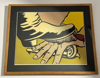 Roy lichtenstein Foot and Hand Signed Offset Lithograph, After.