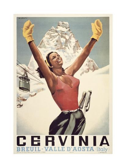 Cervinia Ski travel poster (1 of 1)