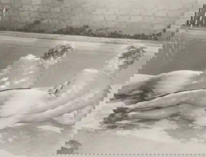 Bob Mizer - Untitled, Poolside, 1950s: Bob Mizer - Untitled, Poolside, 1950s, measures 7" x 9 1/4", photo print mounted.