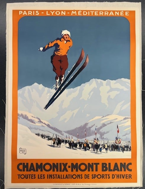 French Ski Poster with Ski Jumper (1 of 2)