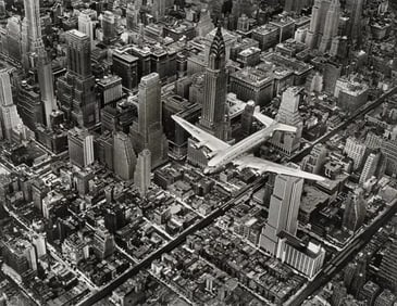 MARGARET BOURKE WHITE"DC-4 in Flight Over Manhatten"