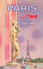 Fly TWA, Paris Poster