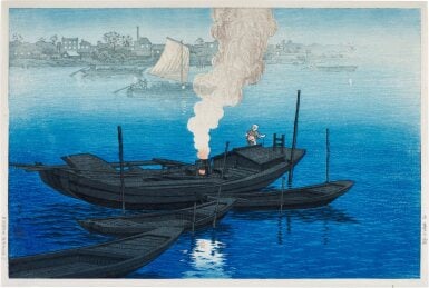 Ito Takashi (1894-1982) | Ferry at Odai (Odai no watashi) | Taisho period, early 20th century