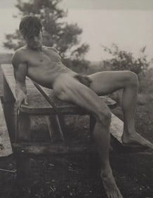 Bruce Weber - Paul at Petes Rock Campground, 1988.