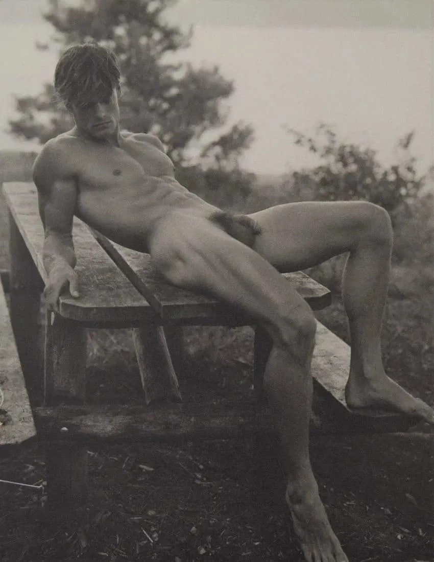 Bruce Weber - Paul at Petes Rock Campground, 1988.: Bruce Weber - Paul at Petes Rock Campground, 1988, Measures 9 3/8" x 7 1/4", Photo Print, Professionaly Mounted. Unknown printing date