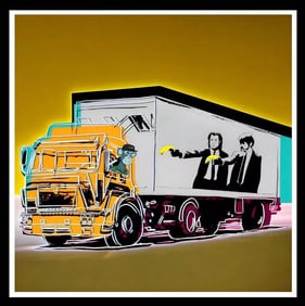 FENZOLINI "TRUCK FICTION"-Screenprint- Signed - Title: "Truck Fiction" GOLD