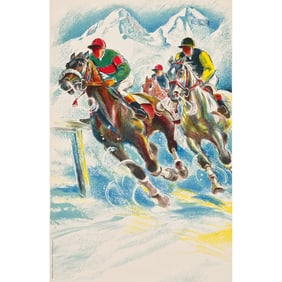 Hugo Laubi (1888-1959) ST. MORITZ Ski Poster