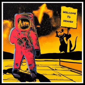 FENZOLINI "MOONWALK"-Red- Screenprint- Signed -Warhol,Banksy