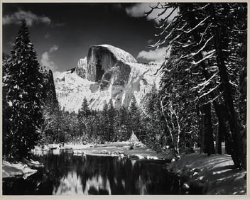 ANSEL ADAMS: Half Dome, Merced River.